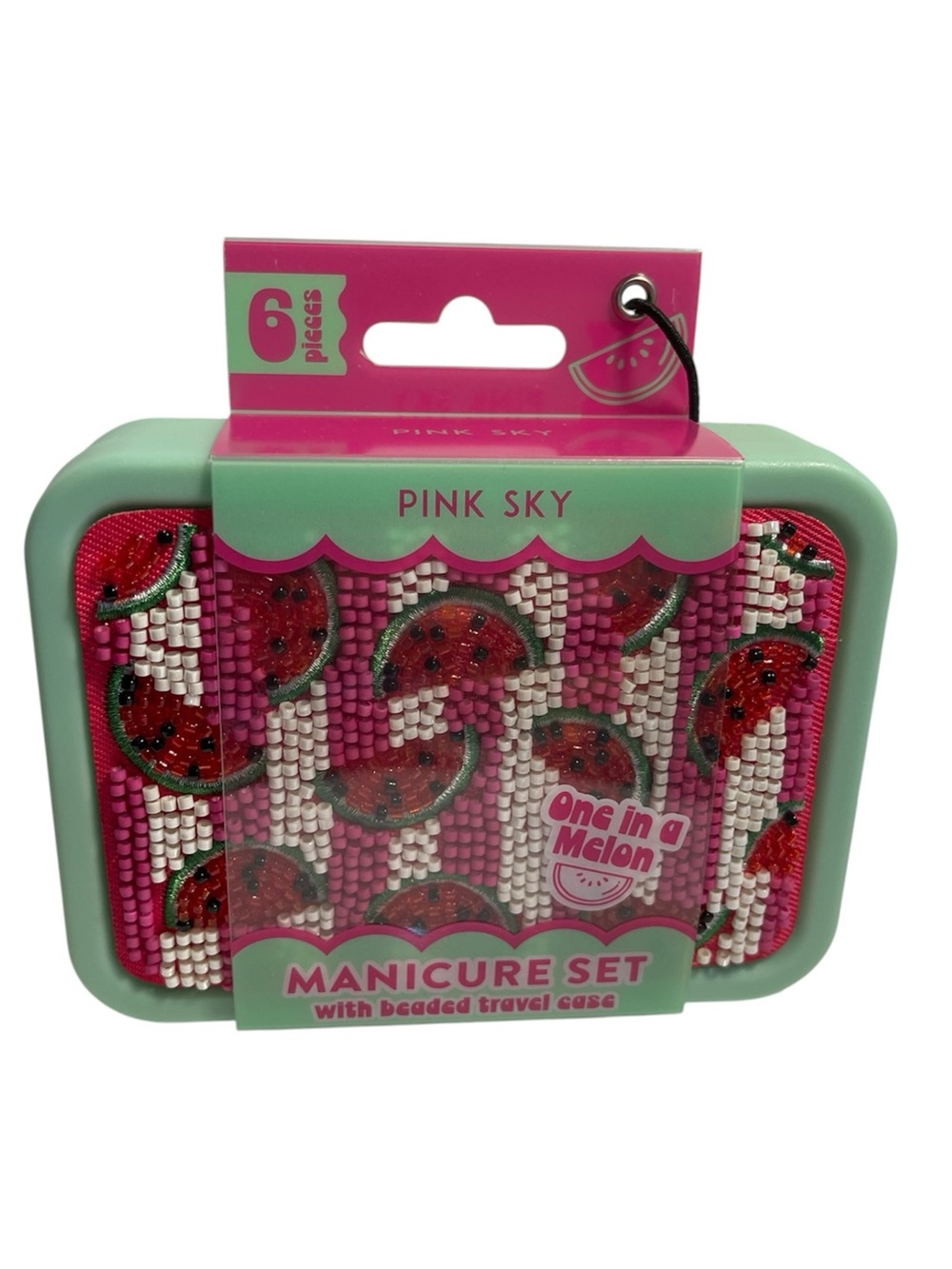 Pink Sky Beaded Watermelon 6 Piece Manicure Set - NWT **